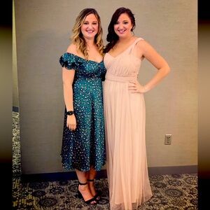 Hello Molly Spiced Ginger Off the Shoulder dress